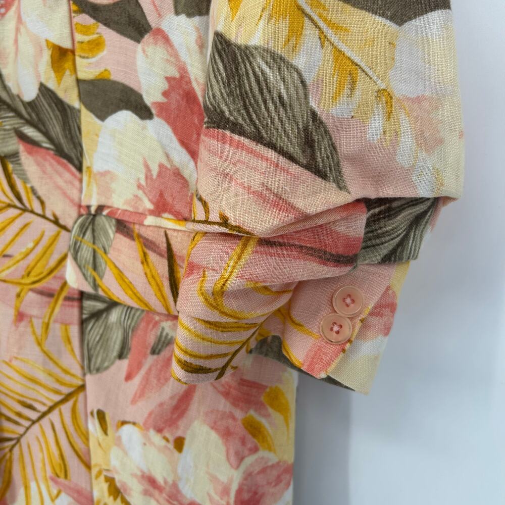 JOIE Kishina B Floral Linen Blazer Size 6 Dusty Nude $298 EUC - Picture 4 of 9